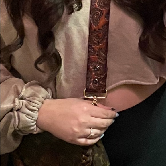 Brown Leather Tony Lama purse strap